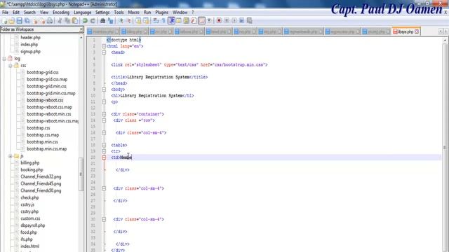 How to Create Library Registration System Using Bootstrap, CSS, PHP and HTML - Part 1 смотреть онлайн