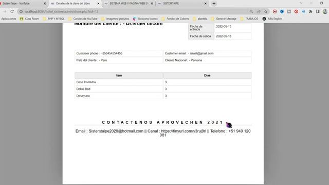 SISTEMA WEB DE RESERVA HOTEL - HOSPEDAJE EN PHP Y MYSQL | 2022 GRATIS смотреть онлайн