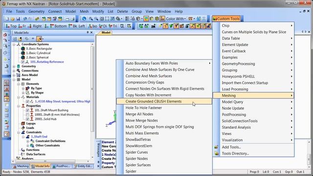 Femap & NX Nastran: Rotor Dynamics Shell and Solid Model смотреть онлайн