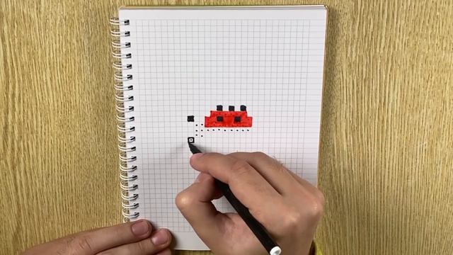 Как нарисовать божью коровку | Маленькие лёгкие рисунки по клеточкам для срисовки смотреть онлайн