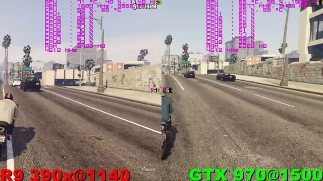 390x vs 970 in GTA 5 с мониторингом смотреть онлайн