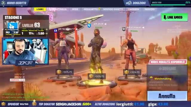 NUOVA SKIN & NUOVA MODALITA' SHOWDOWN IN SOLO - LIVE FORTNITE 🔴 смотреть онлайн