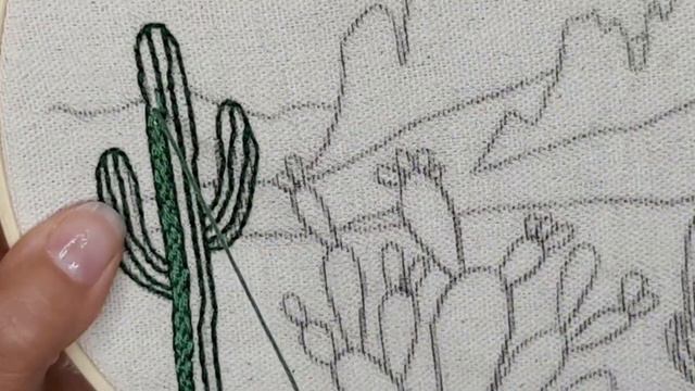 Hand Embroidery for Beginners Cactus L&S Stitch Satin Stitch Back Stitch Flower Pattern Basic part смотреть онлайн