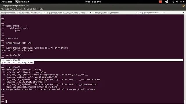 Python mox mock UnitTest MultipleTimes Example смотреть онлайн