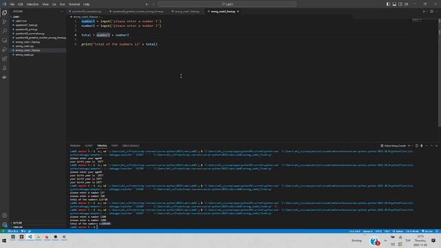 Programming in python Lab01 2023 10 07 question06 simple error2 смотреть онлайн