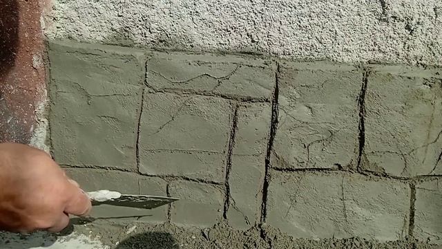 Отделка цоколя из артбетона, полный процесс.