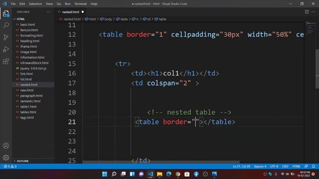 Nested table in html ? смотреть онлайн