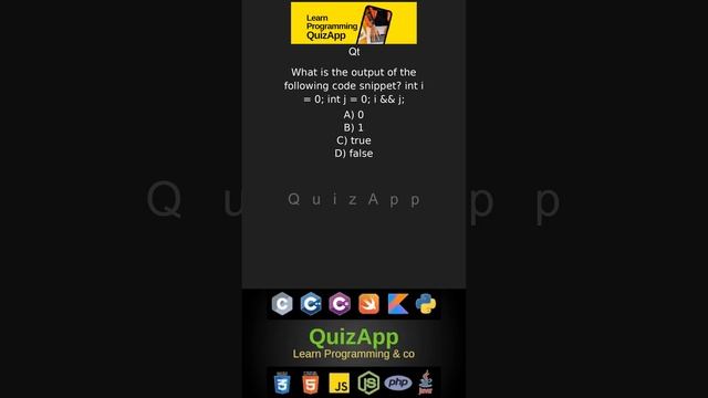 Qt What is the output of the following code snippet int i 0 int j 0 i j смотреть онлайн