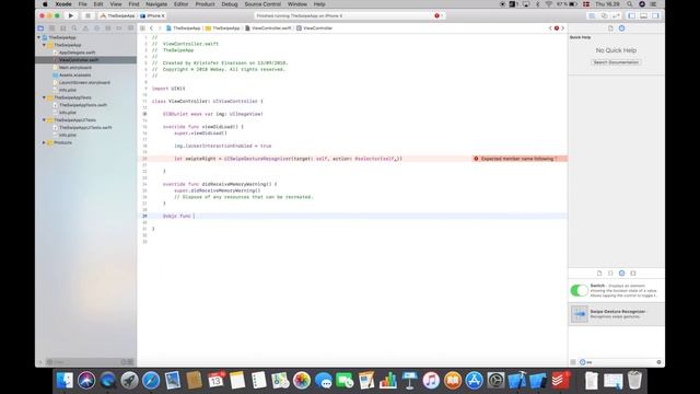 How to use the Swipe Gesture Recognizer in xcode смотреть онлайн