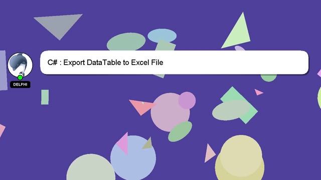 C# : Export DataTable to Excel File смотреть онлайн