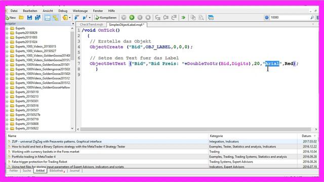 MQL4 TUTORIAL DEUTSCH - SIMPLES OBJEKTORIENTIERTES LABEL смотреть онлайн