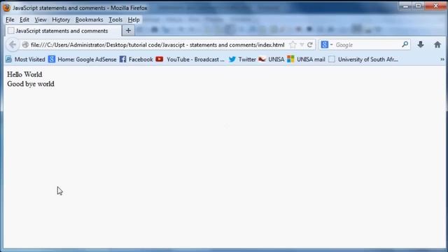 Javascript beginner tutorial 2 - statements and comments смотреть онлайн