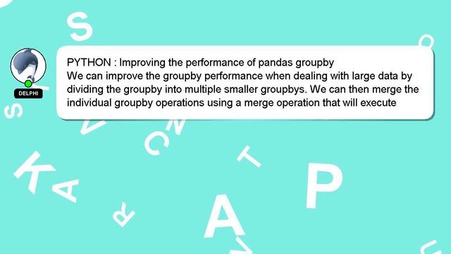 PYTHON : Improving the performance of pandas groupby смотреть онлайн