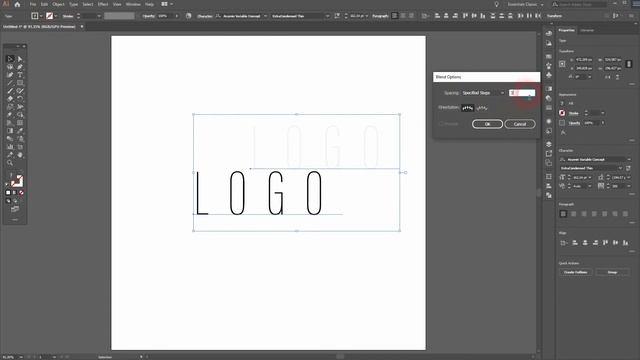Blend letter logo in Adobe Illustrator смотреть онлайн