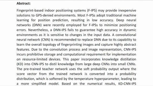 A Fast Indoor Positioning Using a Knowledge Distilled Convolutional Neural Network KD CNN смотреть онлайн