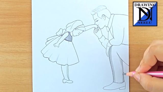 How to Draw a Father Love Daughter || Pencil sketch beginner || father's day drawing || Drawings смотреть онлайн