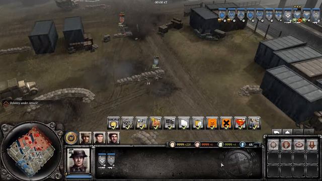 Ober infantry vs British infantry, Both get full weapon, COH2 смотреть онлайн