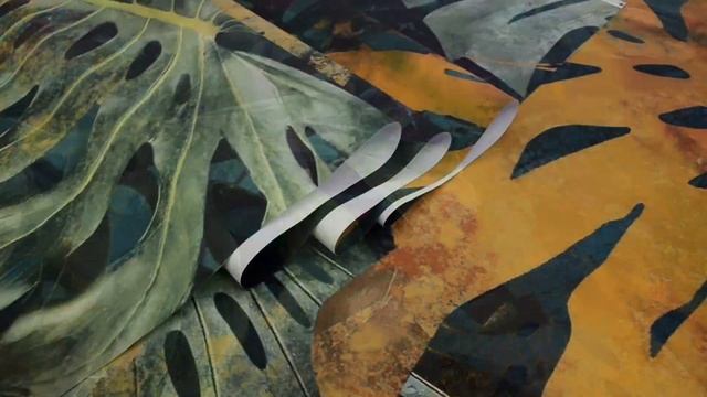 424251 Тропические листья на гранжевом фоне смотреть онлайн