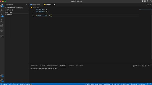 Swap two variables without using third variable in js #js #javascript #programming смотреть онлайн