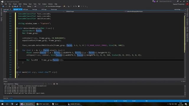 Haar Cascade crassifier OpenCV in C++ смотреть онлайн