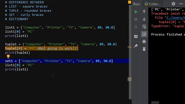 Difference Between List, Tuple, Set and Dictionary in Python смотреть онлайн