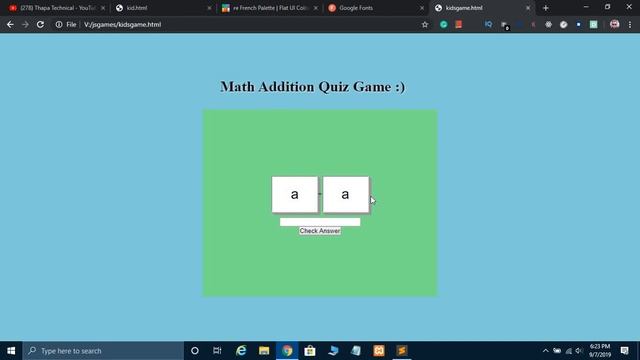 How to Create Math Quiz Game using JavaScript - Guide to Beginners смотреть онлайн
