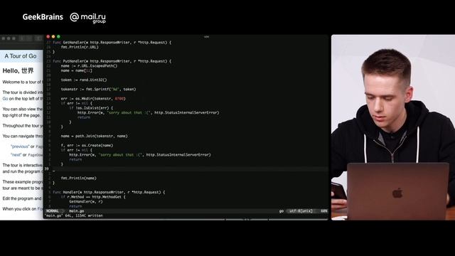 Пишем первую программу на Go смотреть онлайн