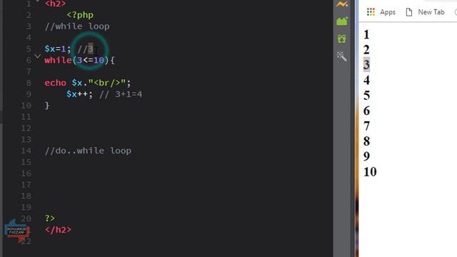 while - do while in php- Loops смотреть онлайн