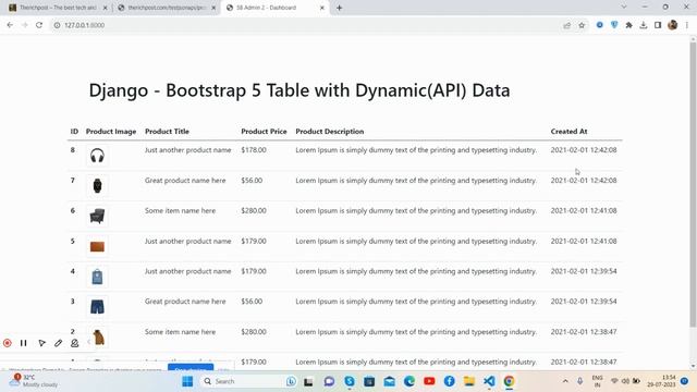 Fetch and Show Web API JSON Data in Django смотреть онлайн