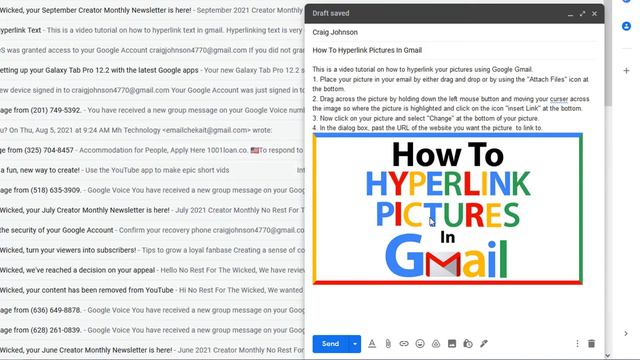 How To Hyperlink Pictures Using Gmail | PC | смотреть онлайн