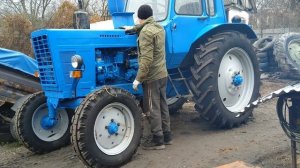 МТЗ-80. Запуск трактора с  ПД-10У (пускачем)