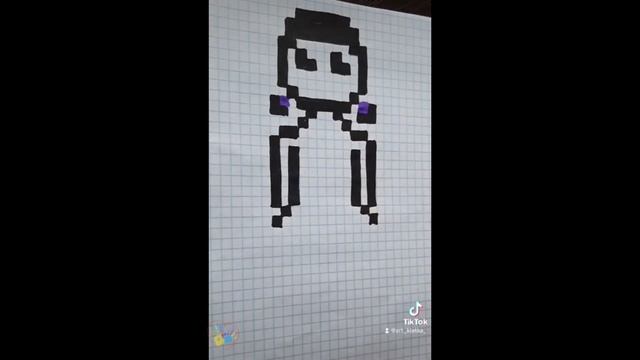 Кукла из Игры в кальмара / рисунок по клеточкам смотреть онлайн