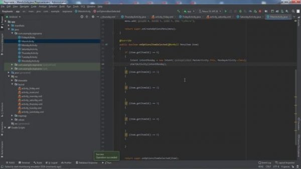 Создание  Activity с меню в Android Studio