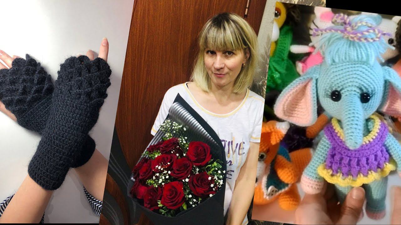 Навязала Игрушки крючком Митенки из пряжи Midara смотреть онлайн