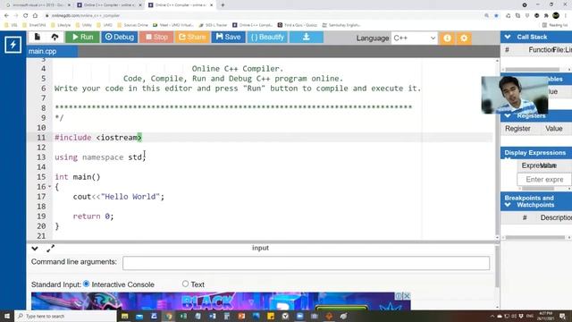 sirbryx | Online C++ Compiler Introduction смотреть онлайн