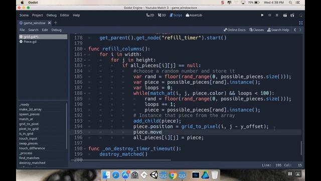 Part 14 - Sliding the pieces in: Make a game like Candy Crush using Godot смотреть онлайн