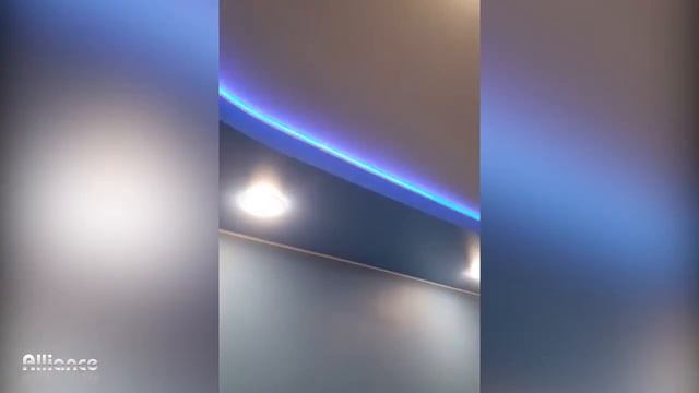 Двухуровневый натяжной потолок с RGB подсветкой смотреть онлайн