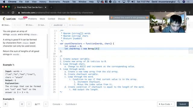 How to Solve "1160 Find Words That Can Be Formed by Characters" on LeetCode - Javascript смотреть онлайн