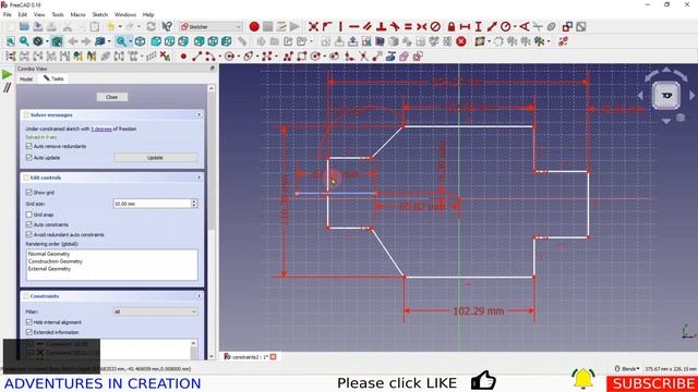 Working With Constraints In FreeCAD Sketcher.