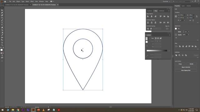 Adobe Illustrator tutorial - Draw a location / geotag icon смотреть онлайн