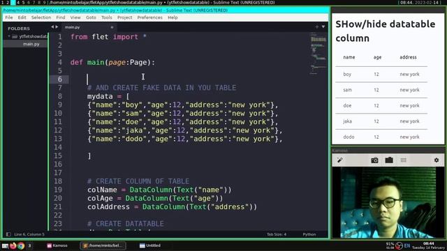 Flet Tutorial - DataTable Column Show or Hide смотреть онлайн