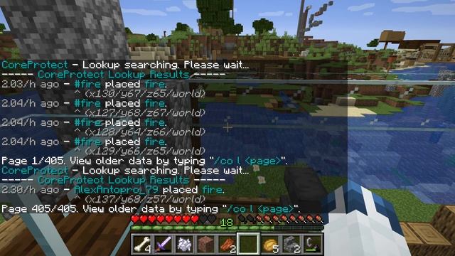 Find out who caused a fire with CoreProtect in Minecraft смотреть онлайн