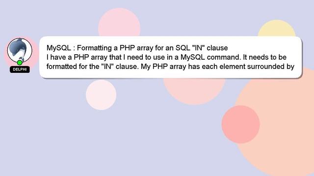 MySQL : Formatting a PHP array for an SQL "IN" clause смотреть онлайн
