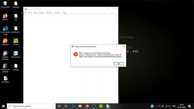 How to fix idle subprocess error ? смотреть онлайн