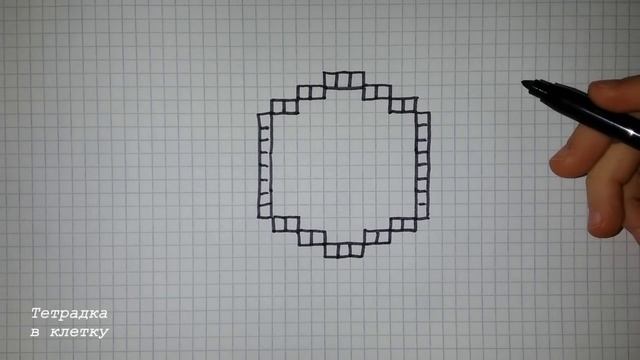Рисунки по клеточкам # 61 Кубик 3D смотреть онлайн