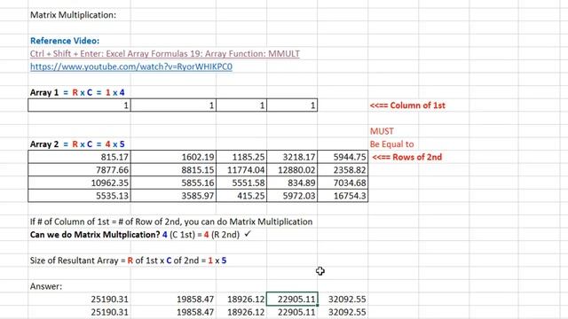 Excel Dynamic Arrays: Cross Tabulated Report, Totals Top & Left MMULT Array Function (EMT 1526) смотреть онлайн