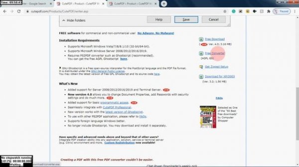 (4) Cute PDF writer installation method for Laptop / Desktop applications.