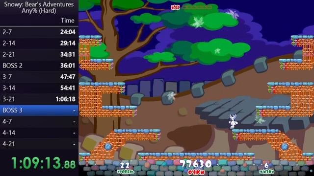 SNOWY: THE BEAR'S ADVENTURES Any% (hard) Speedrun in [2:18:21 ] смотреть онлайн
