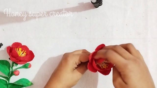 How to make Camellia Paper Flower | DIY Crepe paper Flower | Home decor idea смотреть онлайн