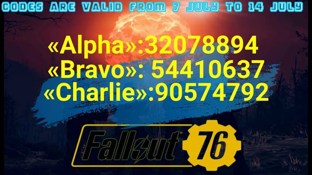 Fallout 76 nuclear codes 7 july - 14 july .Fallout 76 коды запуска ракет с 7 июля по 14 июля. смотреть онлайн